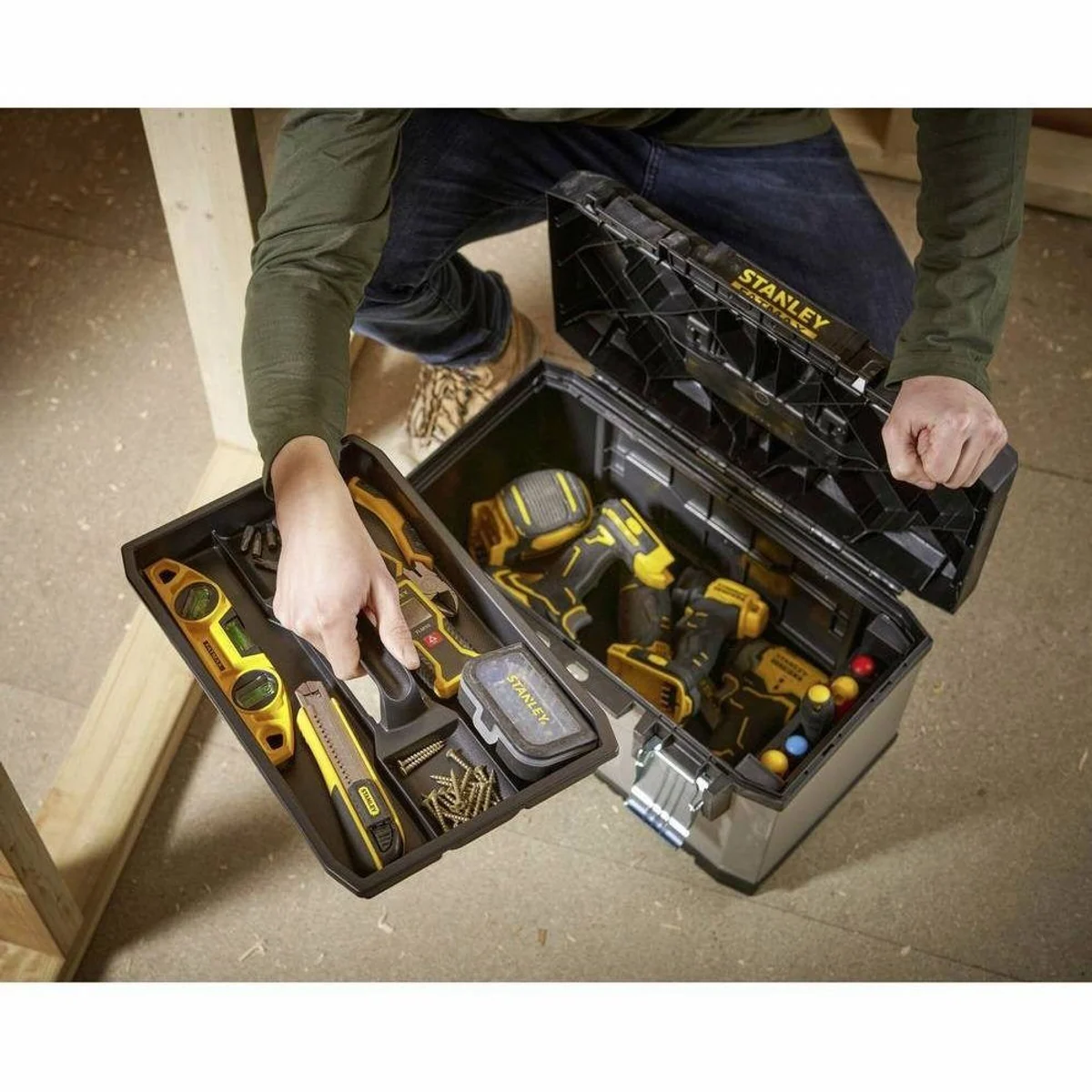 STANLEY Werkzeugkoffer Fatmax, robustes Metall, praktische Fächer 5