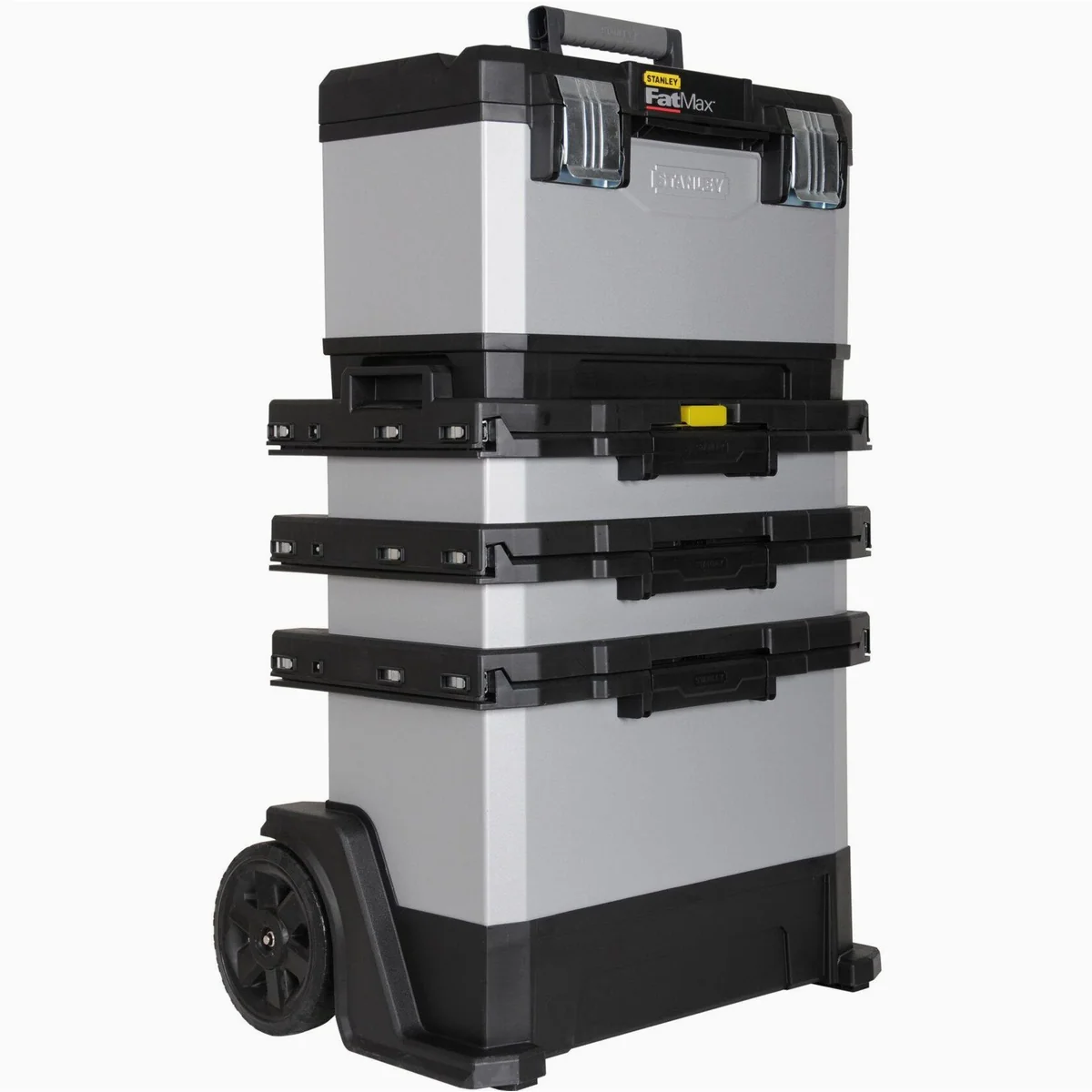 STANLEY FatMax 1-95-622 Werkzeugwagen, 2 Schubladen, große Staufächer, abnehmbare Werkzeugbox