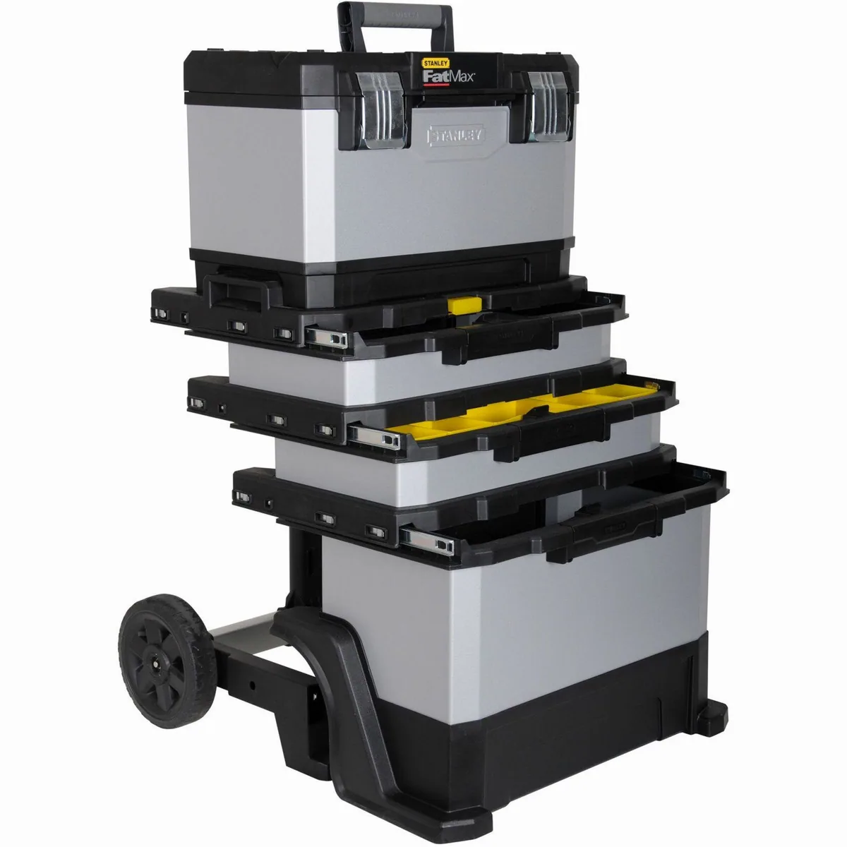 STANLEY FatMax 1-95-622 Werkzeugwagen, 2 Schubladen, große Staufächer, abnehmbare Werkzeugbox 2