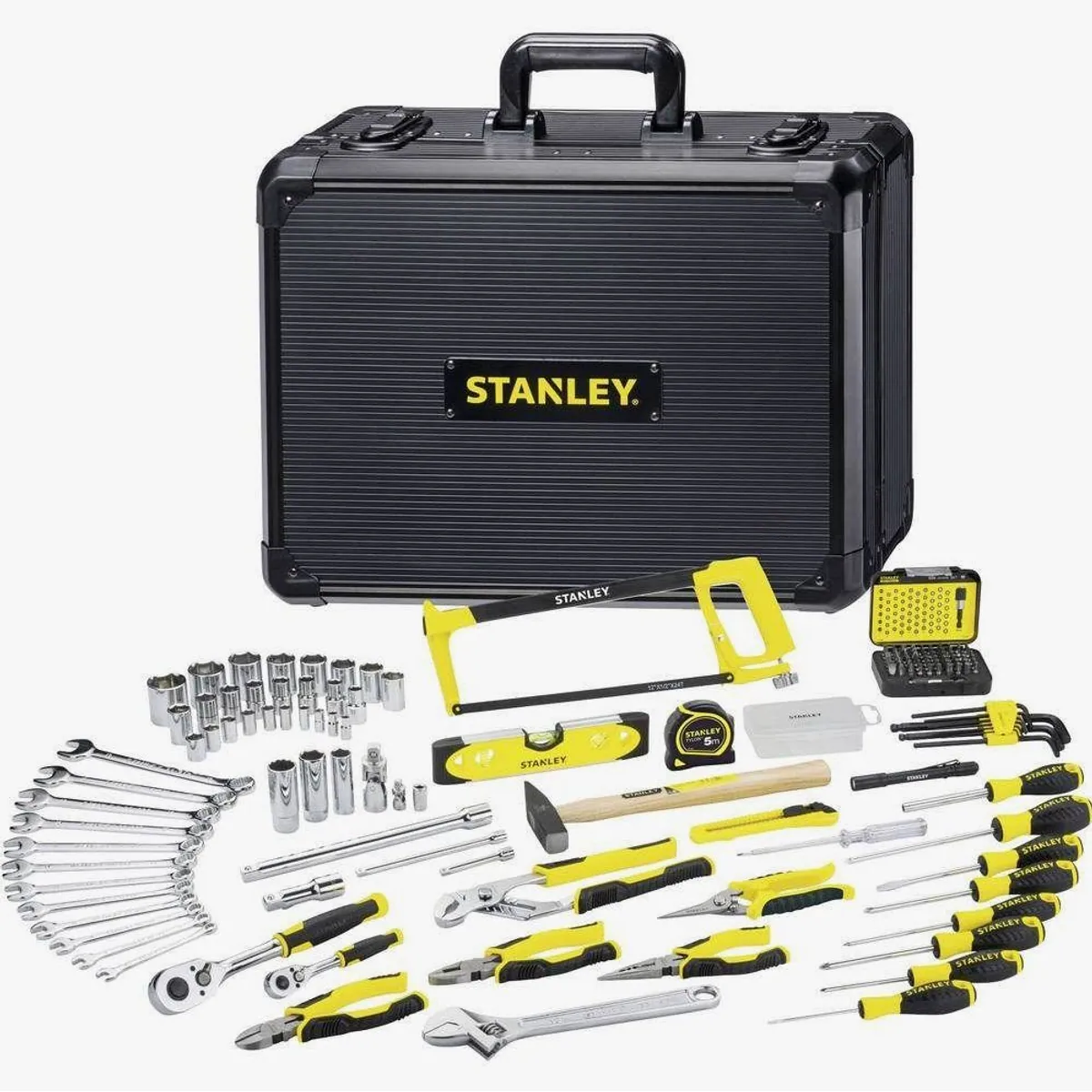 STANLEY Werkzeugset 142-teilig, robuster Aluminiumkoffer, vielseitige Anwendung
