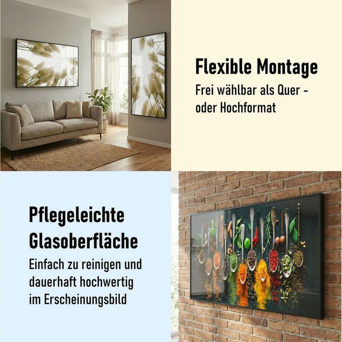 STEINFELD Heizsysteme Infrarotheizung Glas-Bild 900W, effiziente Wärme und elegantes Design 3