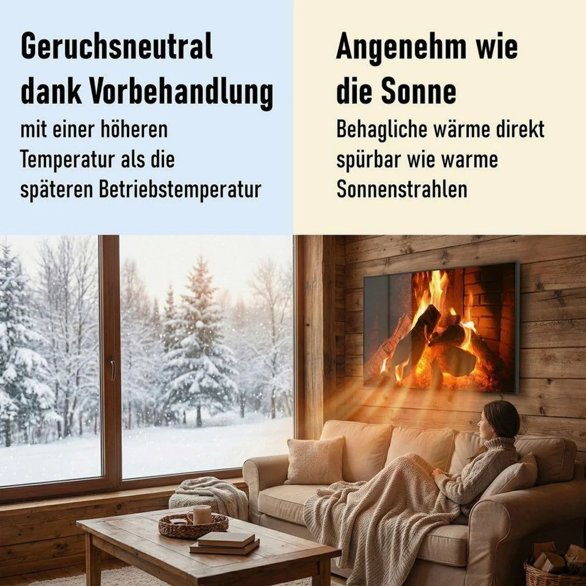 STEINFELD Heizsysteme Infrarotheizung Glas-Bild 900W, effiziente Wärme und elegantes Design 4