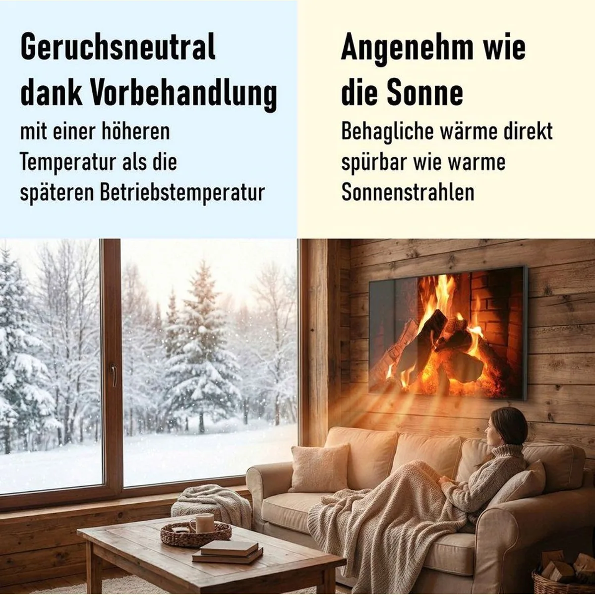 STEINFELD Heizsysteme Infrarotheizung Glas-Bild 1200W, gleichmäßige Wärme, flexibles Design 4