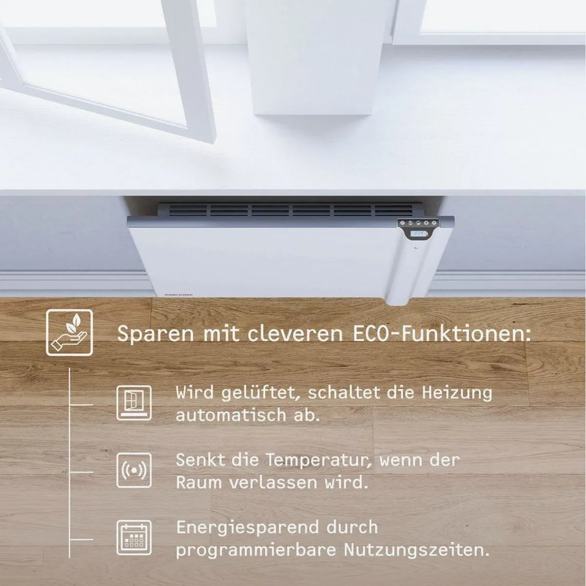 STIEBEL ELTRON CND 100 Duo Wandkonvektor, energiesparend, LCD-Display, Wochentimer 3