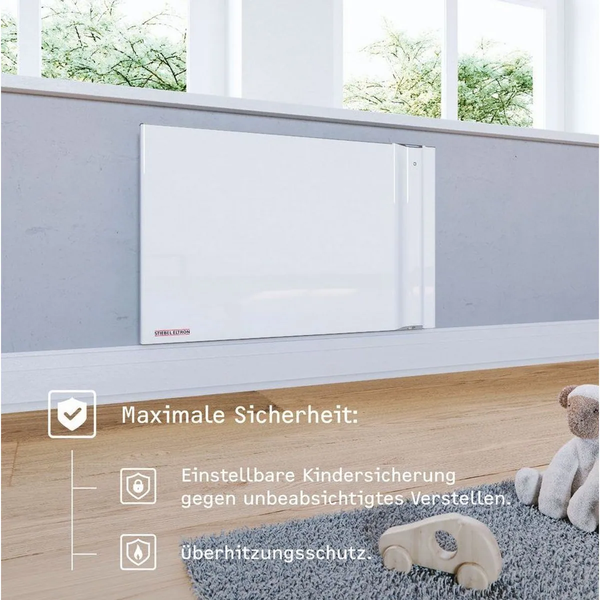 STIEBEL ELTRON CND 100 Duo Wandkonvektor, energiesparend, LCD-Display, Wochentimer 4
