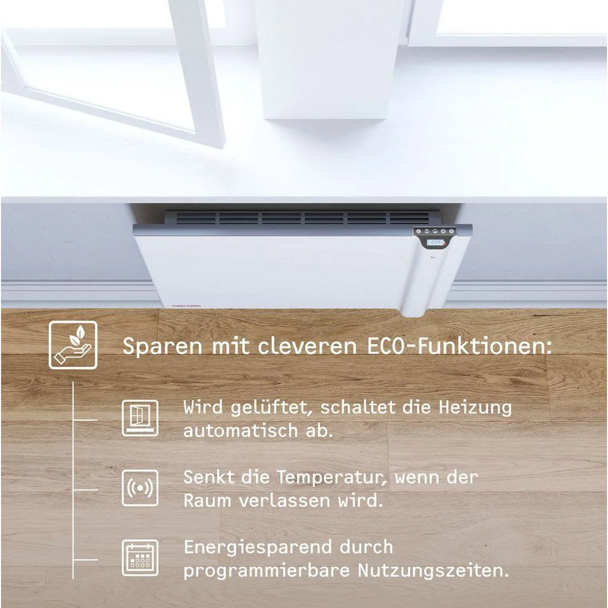 STIEBEL ELTRON CND 200 Duo Wandkonvektor, 2 Heizsysteme, energiesparend, LCD-Display 3
