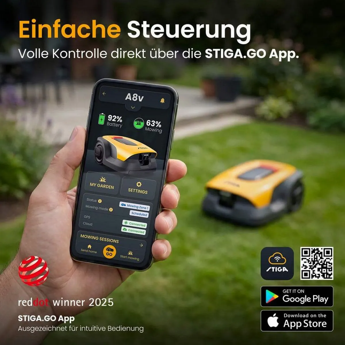 STIGA GARDEN A 8v Rasenmähroboter, App-Steuerung, KI-Navigation, bis 800 m² 5