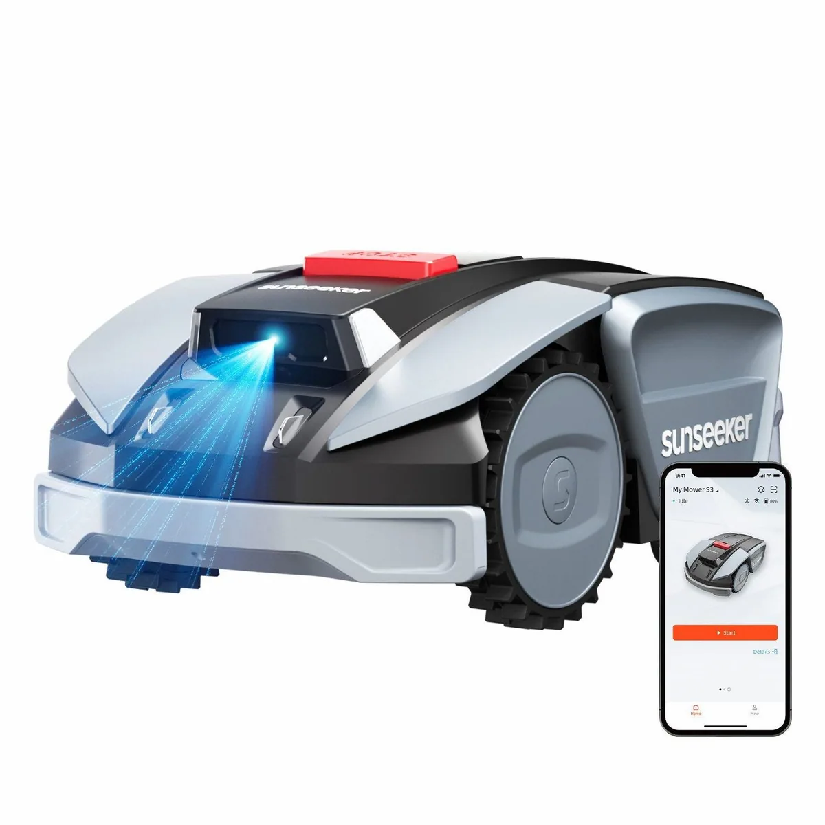 Sunseeker S3 Rasenmähroboter, präzise Navigation, App-Steuerung, bis 800 m²