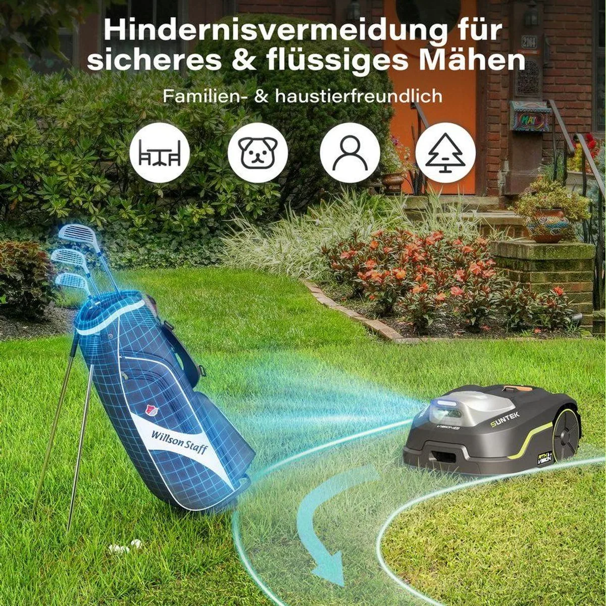 SUNTEK RTK+Vision+TOF LiDAR Mähroboter, kabellose Steuerung, 35% Steigung, App-gesteuert 3