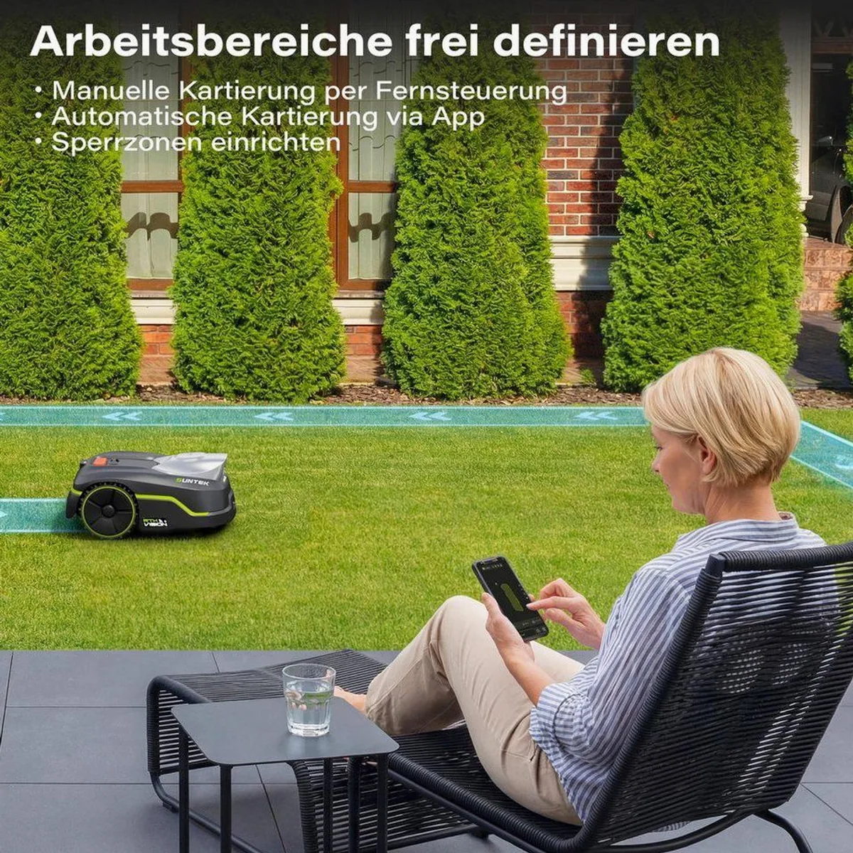 Suntek RTK+Vision+TOF LiDAR Mähroboter, kabellos, 500 m², App-gesteuert 2