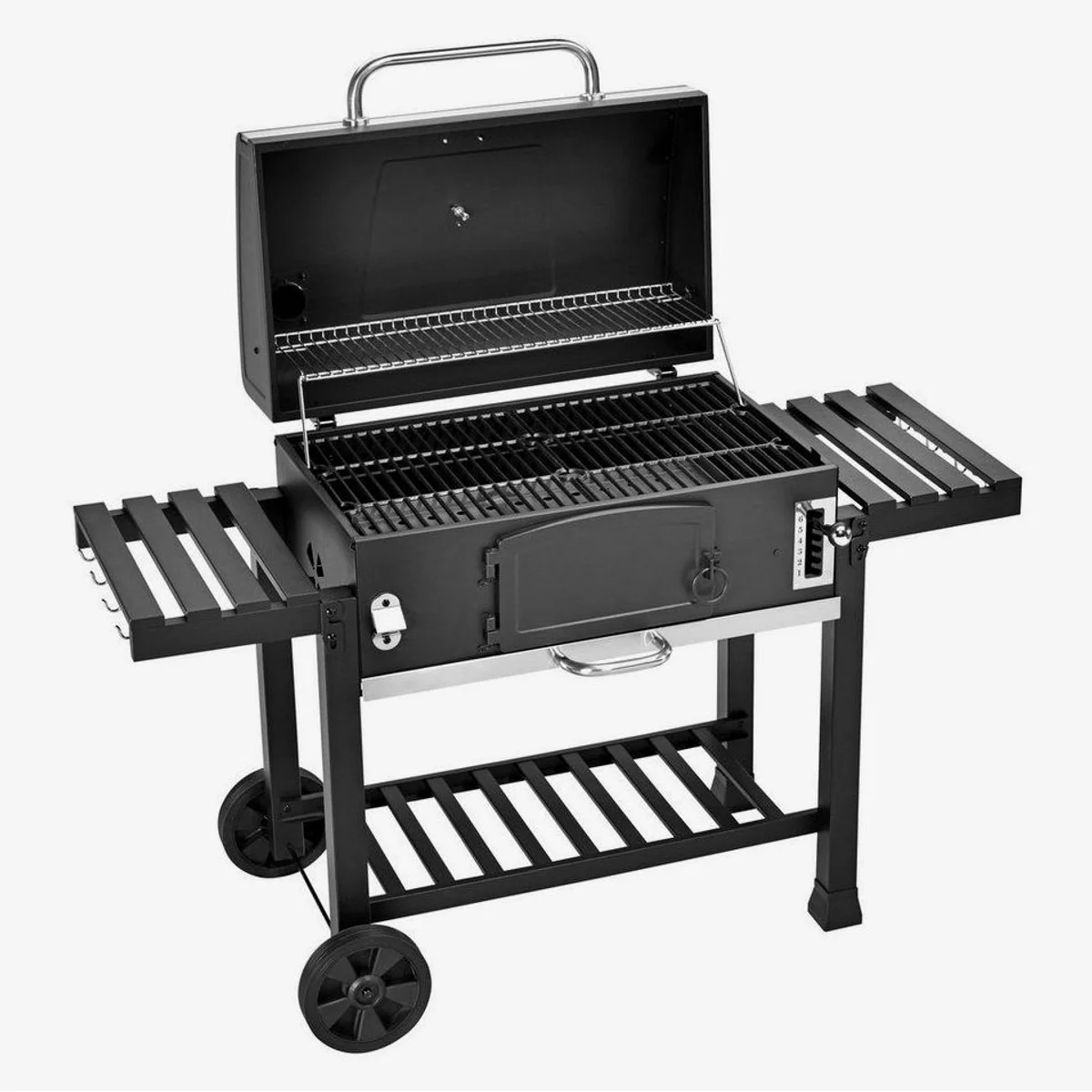 TAINO HERO XXL Holzkohlegrill, große Grillfläche, höhenverstellbare Kohlewanne, inklusive Abdeckhaube 4