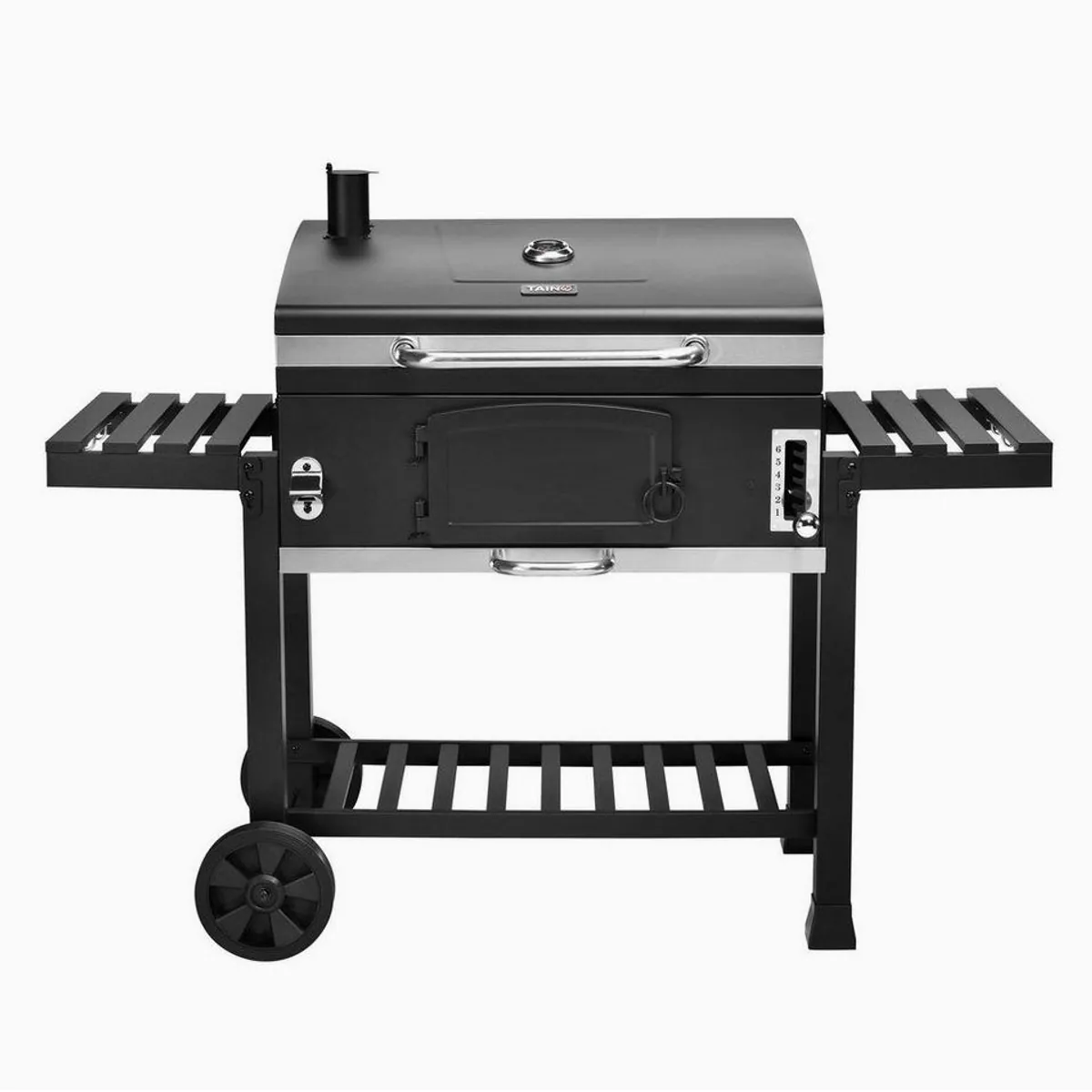 TAINO HERO XXL Holzkohlegrill, große Grillfläche, höhenverstellbare Kohlewanne, inklusive Abdeckhaube 5
