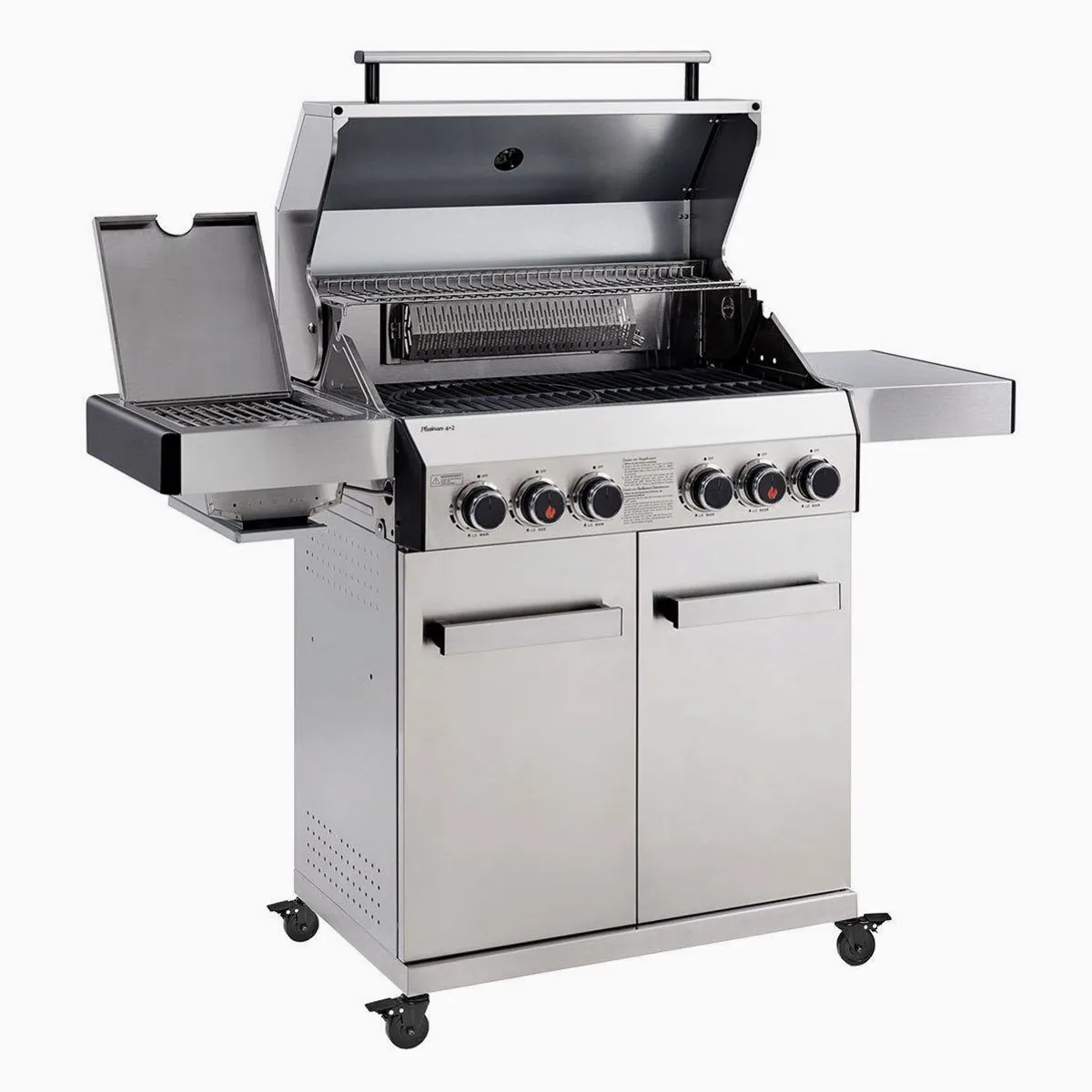 TAINO Gasgrill PLATINUM 4+2, Edelstahl, hohe Leistung, integrierter Seitenbrenner 3
