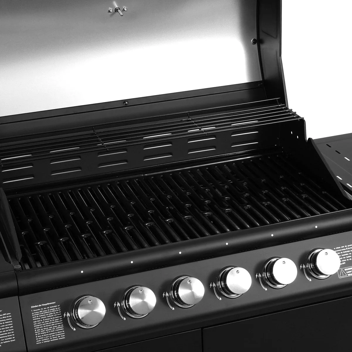TAINO RED 6+1 Gasgrill, 6 Edelstahlbrenner, Seitenkocher, Drehspieß 5