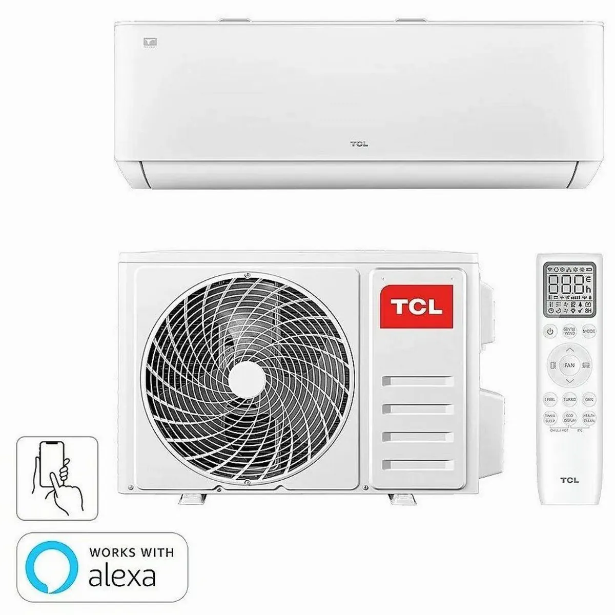 TCL TAC-12CHSD/TPG11I-QC Split-Klimaanlage, 4-in-1 Funktion, WiFi-Steuerung, 12.000 BTU