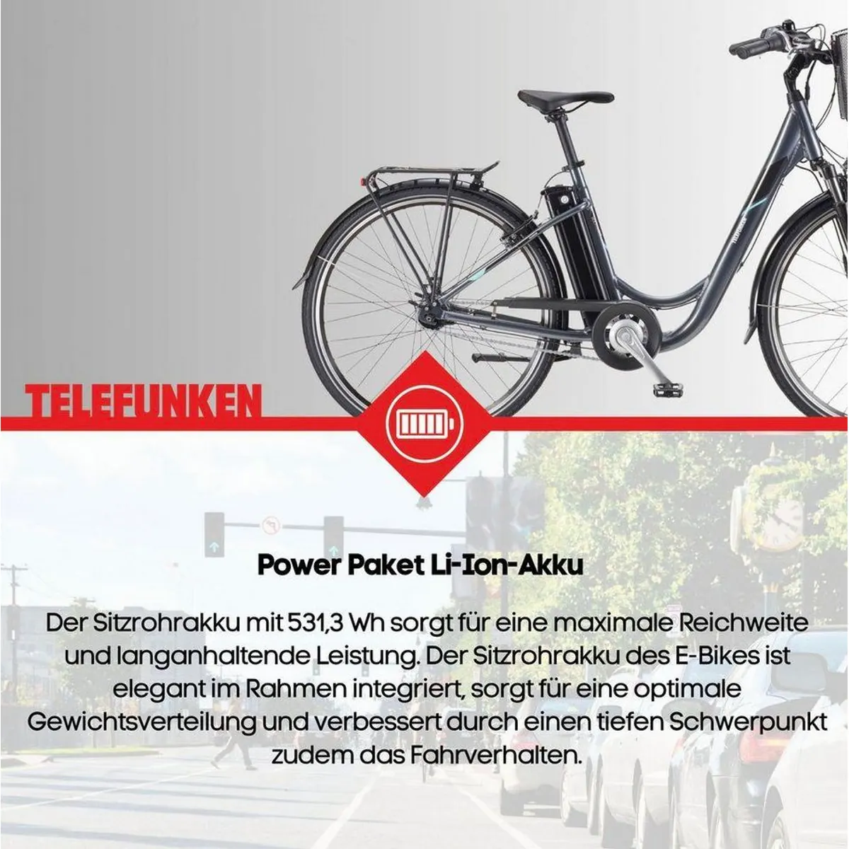 Telefunken E-Bike RC840, 7-Gang Shimano Nexus, Frontmotor, 531,3 Wh 3