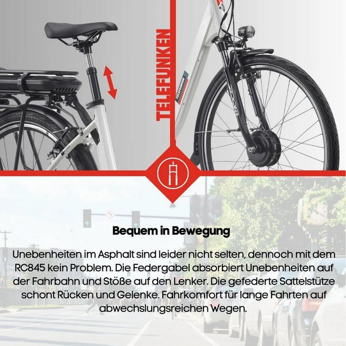 Telefunken E-Bike RC845, 250 W Frontmotor, 7-Gang Nabenschaltung, 468 Wh Akku 5