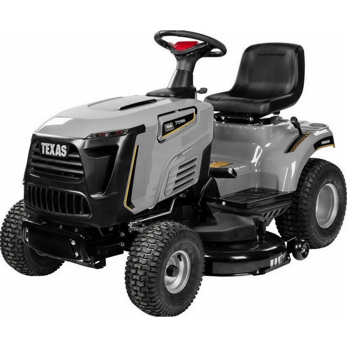 Texas Premium TTS98H Rasentraktor, 98 cm Schnittbreite, inkl. Anhänger und Kippfunktion 3