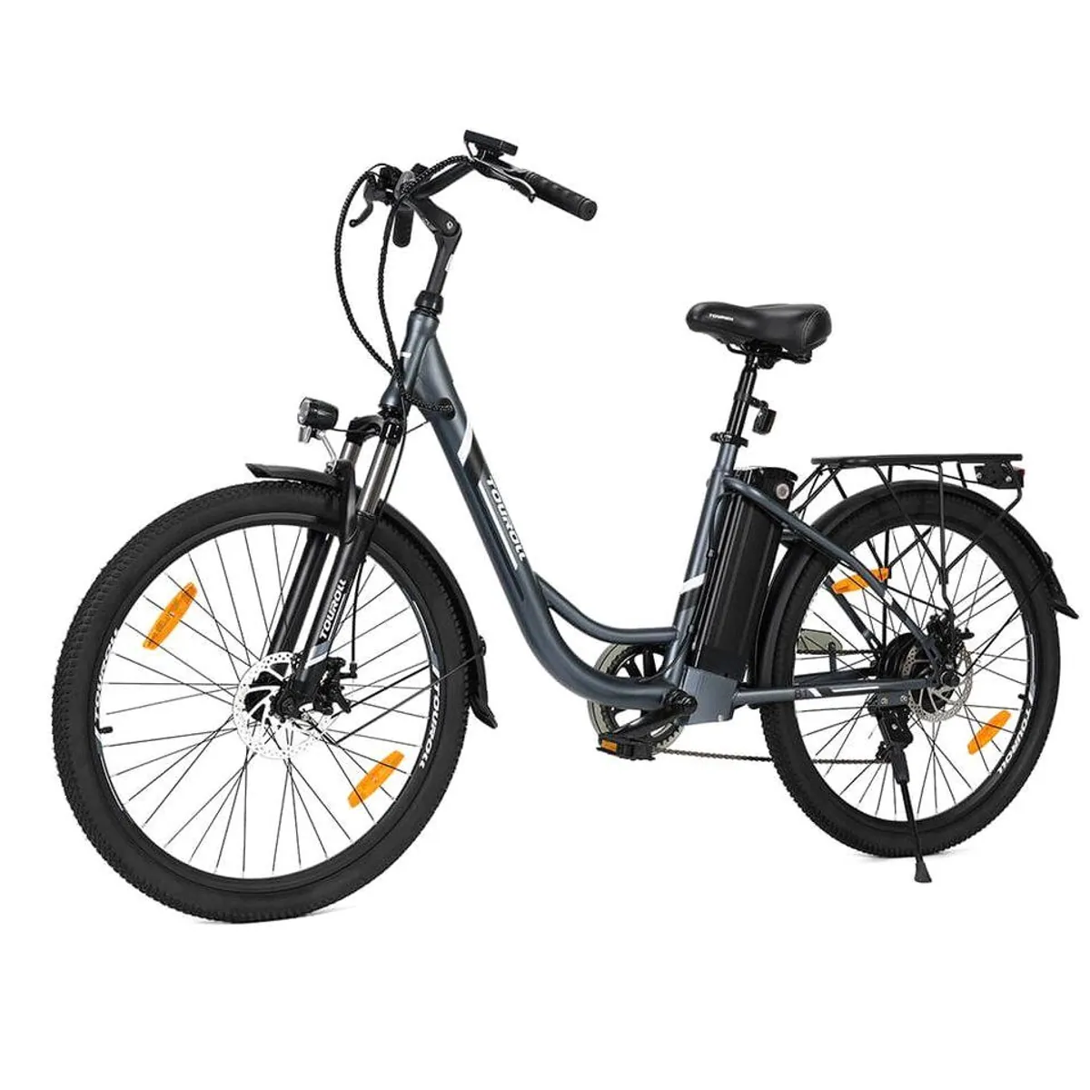 Touroll B1 E-Bike, 90 km Reichweite, 250 W Motor, 7-Gang Shimano — ideal für Pendler