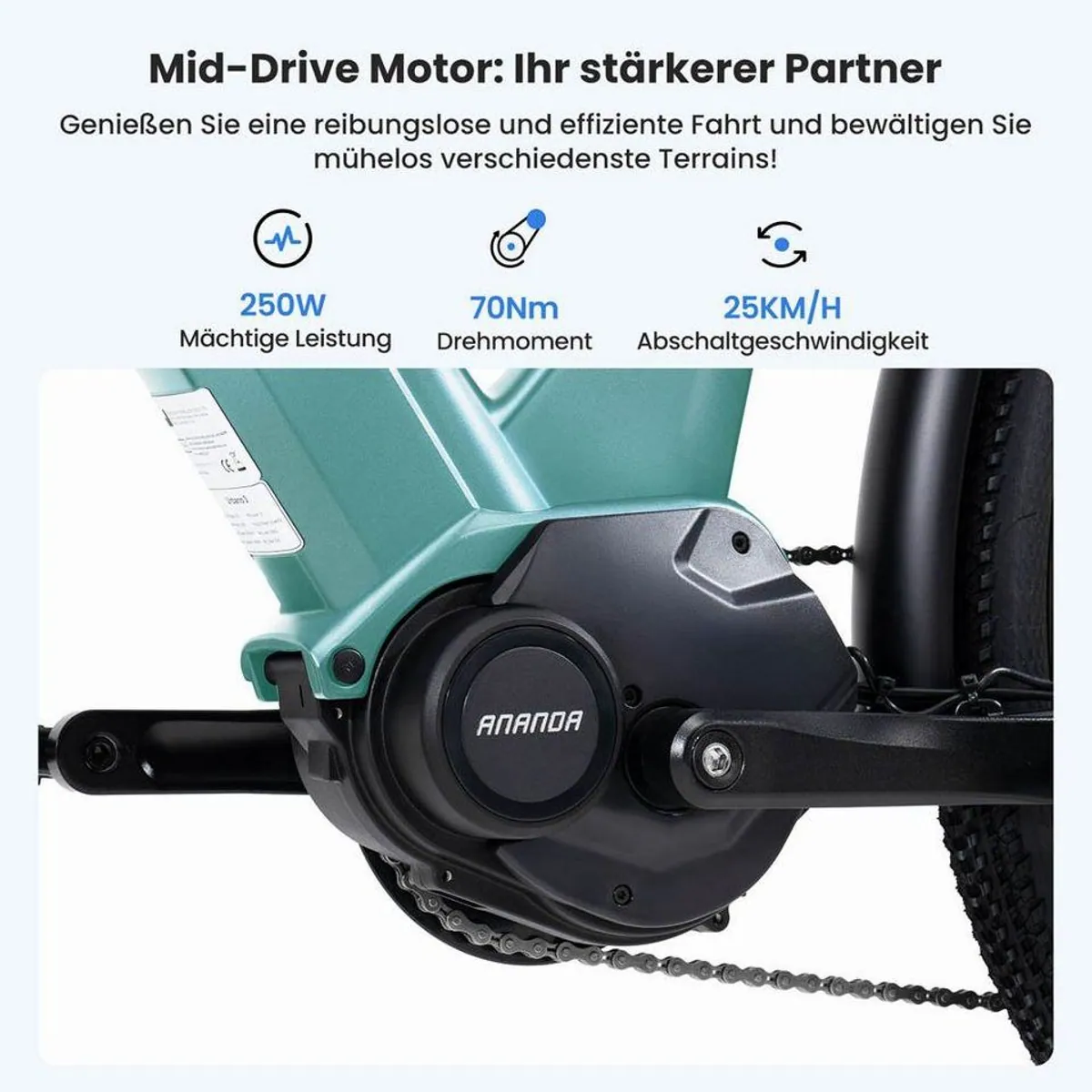 Touroll Urbano 3 E-Bike, 250W Mittelmotor, 468 Wh Akku, 7-Gang Shimano 3