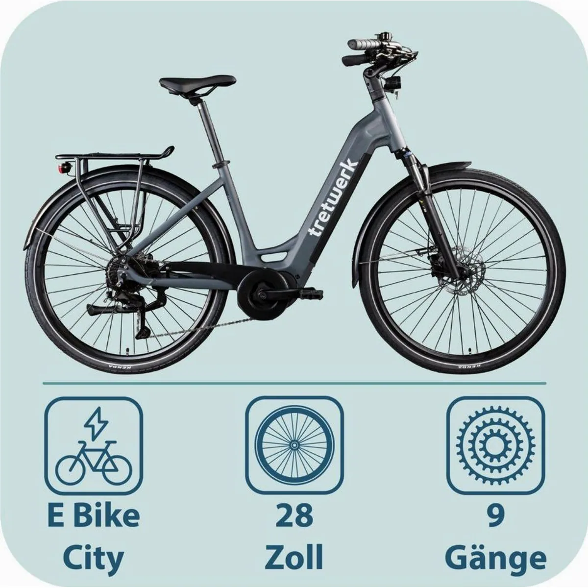 Tretwerk Amber E-Bike Cityrad, 9 Gang Shimano, 733 Wh Akku, komfortabel und vielseitig 2