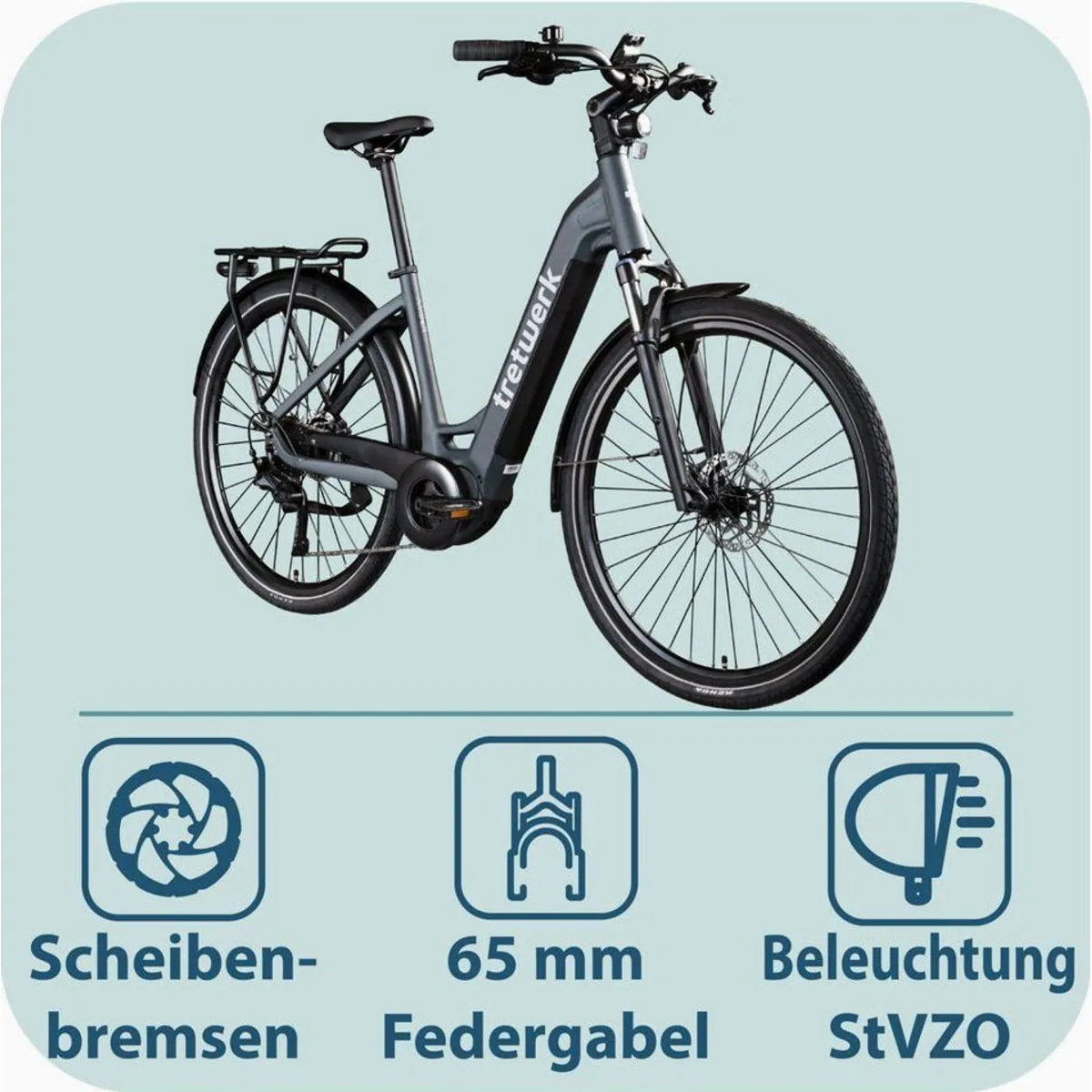 Tretwerk Amber E-Bike Cityrad, 9 Gang Shimano, 733 Wh Akku, komfortabel und vielseitig 3