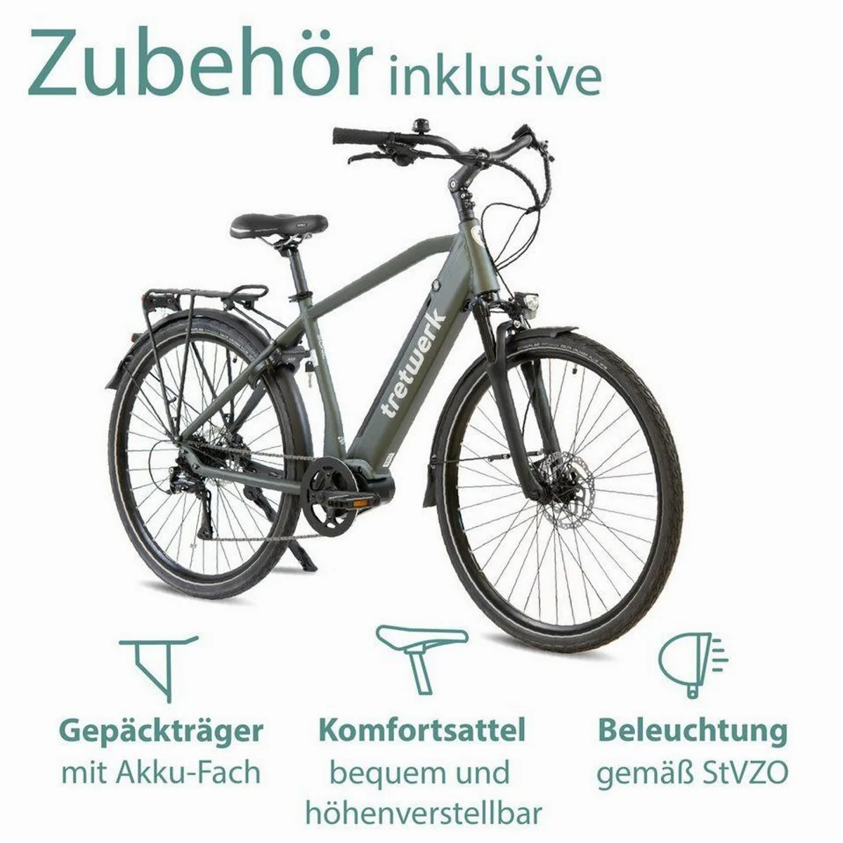 Tretwerk Sonic E-Bike Trekkingrad, 8 Gang Shimano Acera, 522 Wh Akku — Komfort, Leistung, Vielseitigkeit 4