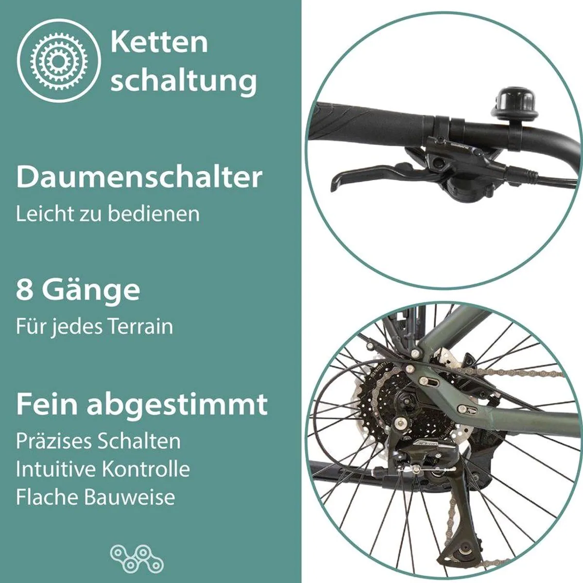 Tretwerk Sonic E-Bike Trekkingrad, 8 Gang Shimano Acera, 522 Wh Akku — Komfort, Leistung, Vielseitigkeit 5