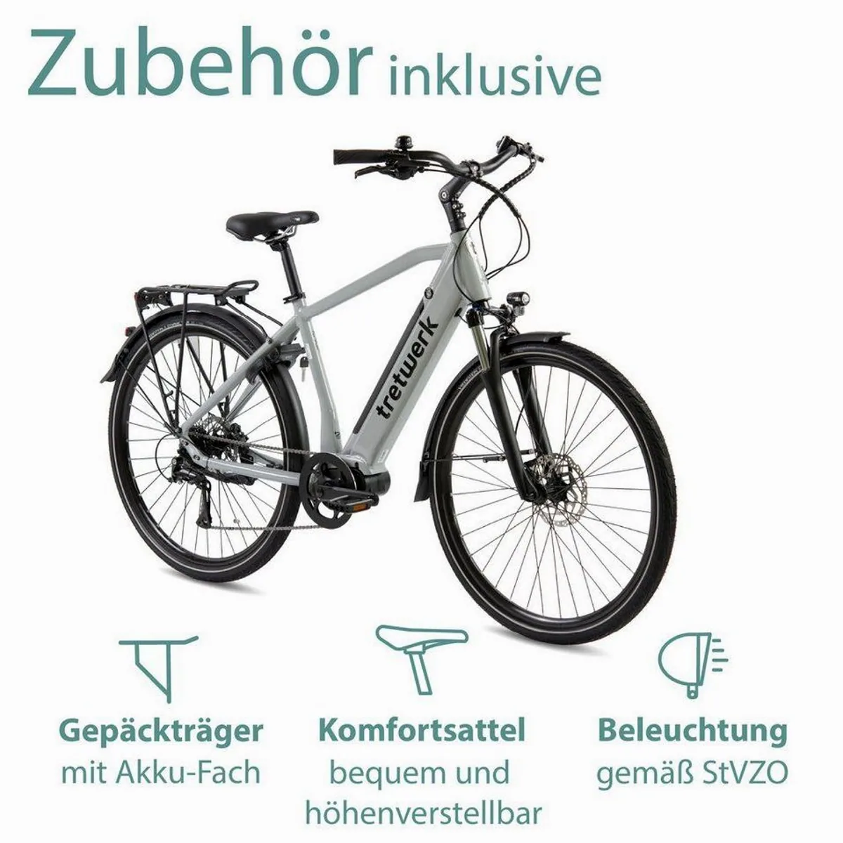 Tretwerk Sonic E-Bike Trekkingrad, 8 Gang Shimano Acera, 522 Wh — Komfort, Vielseitigkeit, Sicherheit 4