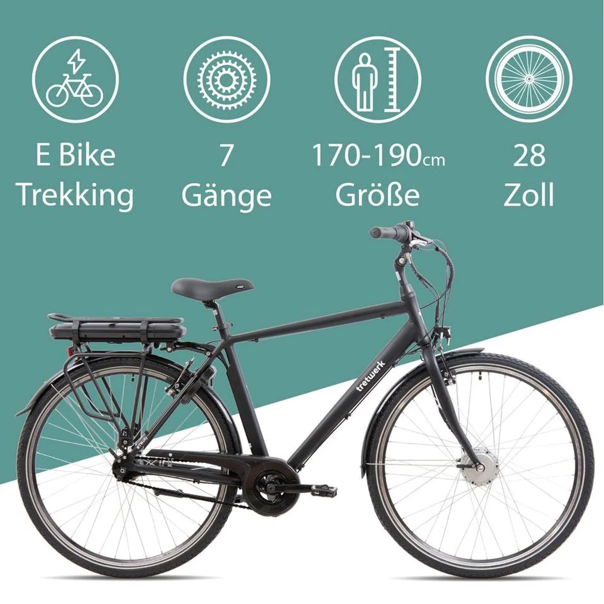 Tretwerk Mystic E-Bike Trekkingrad, 7 Gang, komfortabel & leistungsstark 5