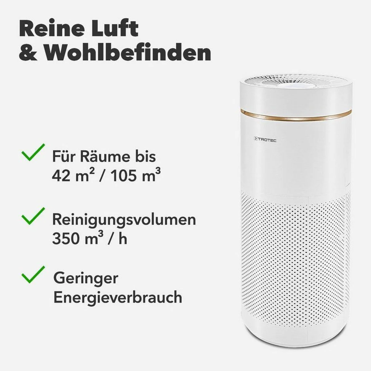 Trotec AirgoClean 170+, 360° HEPA-Luftreinigung, Turbo-Funktion 2