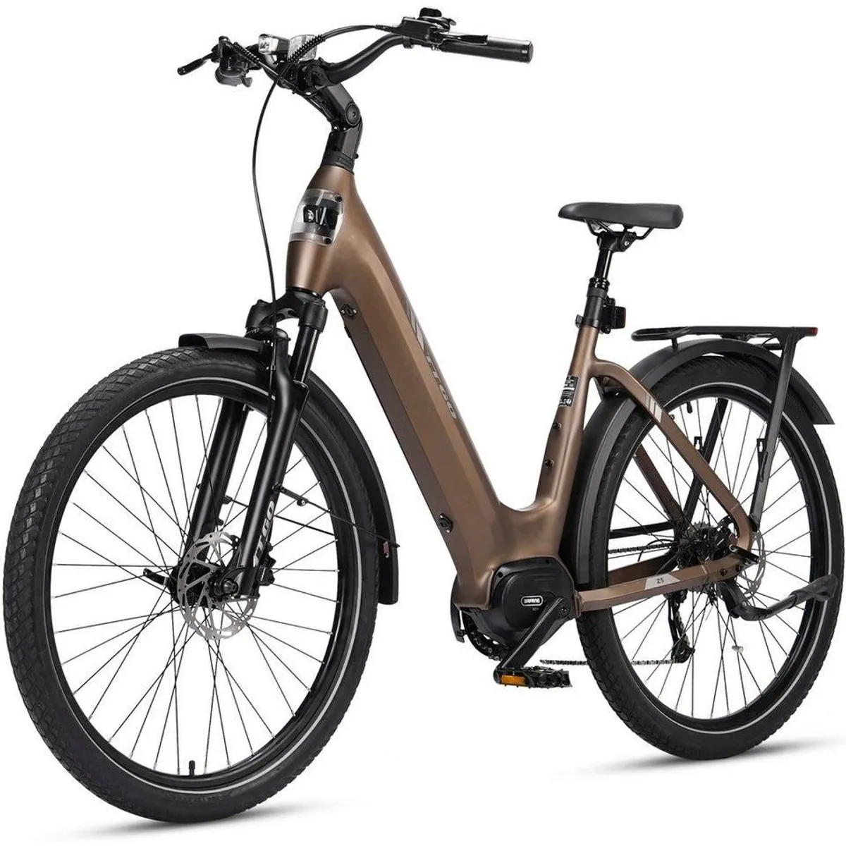 TTGO E-Bike Cityrad 28 Zoll, kraftvoller Mittelmotor, 130 km Reichweite, komfortable Federsattelstütze