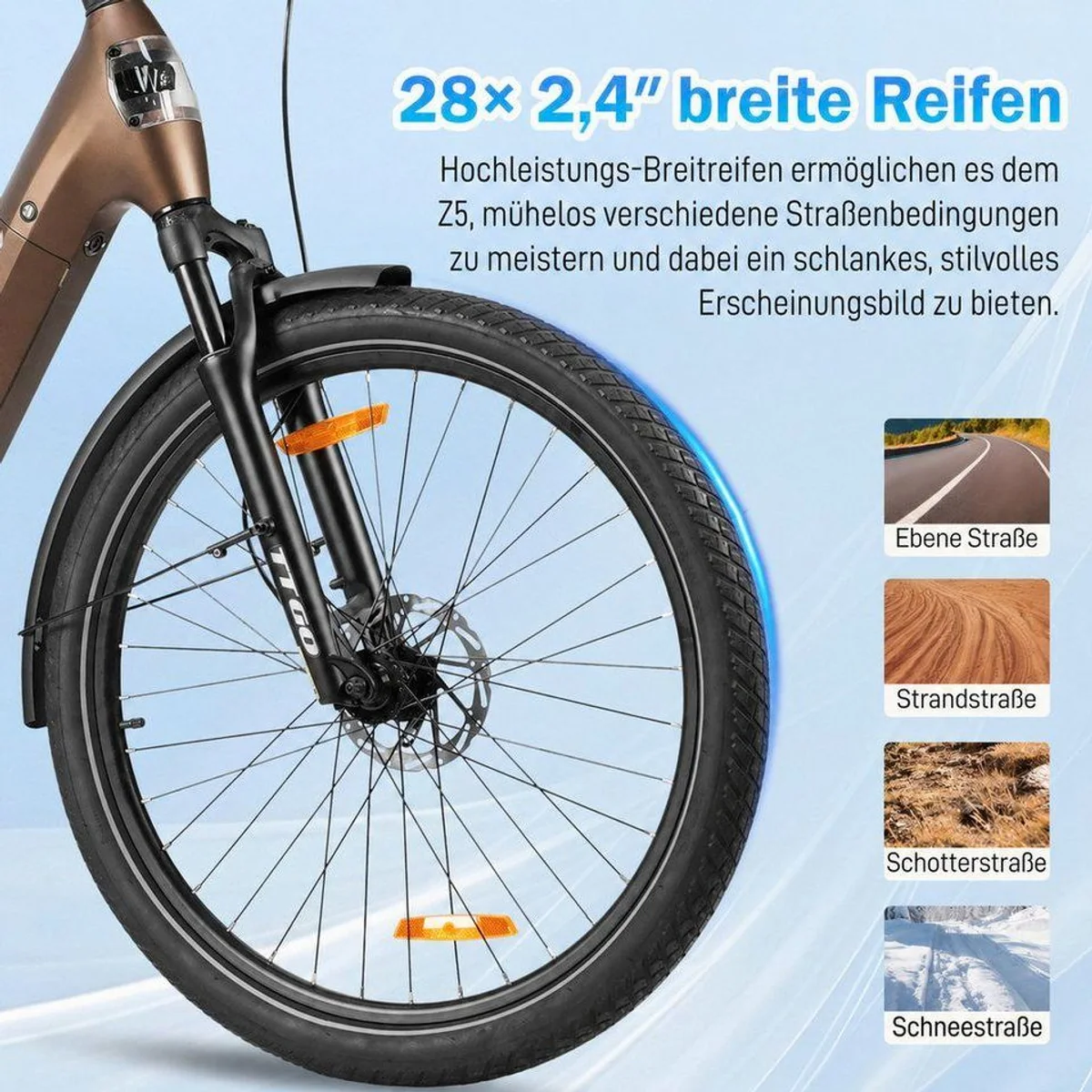 TTGO E-Bike Cityrad 28 Zoll, kraftvoller Mittelmotor, 130 km Reichweite, komfortable Federsattelstütze 3
