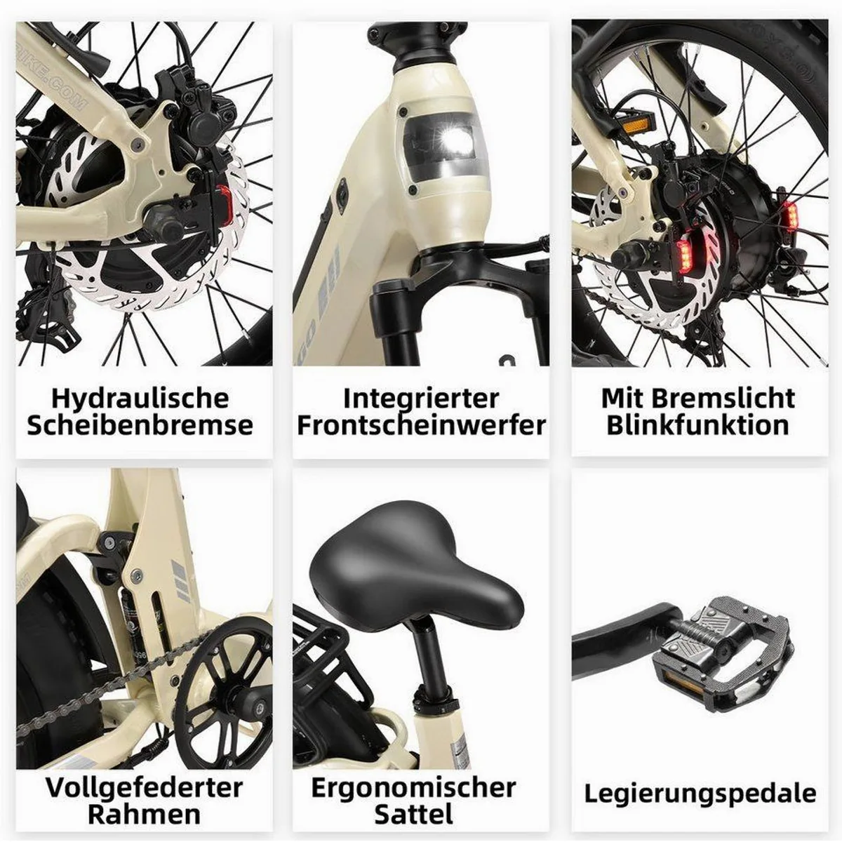 TTGO E-Bike Klapprad 20 Zoll, vollgefederte Fahrkomfort, 720 Wh Akku, 150 km Reichweite 3