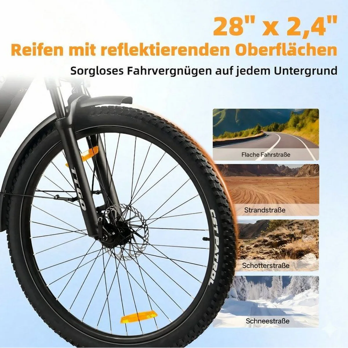 TTGO E-Bike Cityrad 28 Zoll, 70 Nm Hinterradmotor, 720 Wh Akku, 7 Gang Shimano 3