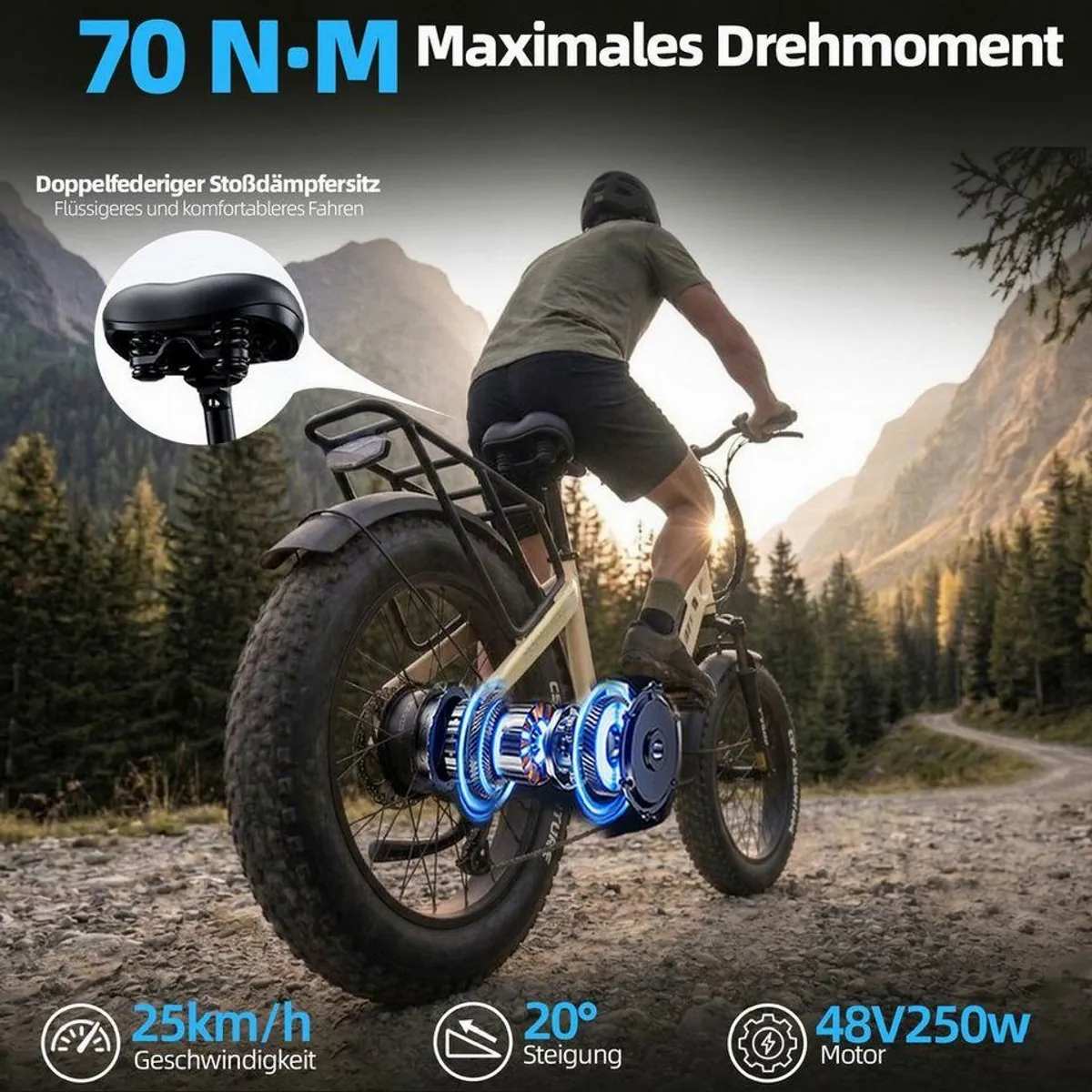 TTGO F6B E-Bike Klapprad, 70 Nm Drehmoment, 140 km Reichweite 3
