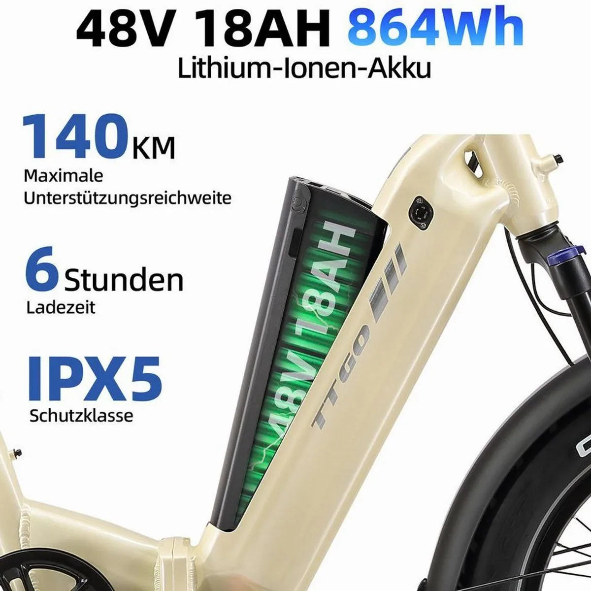 TTGO F6B E-Bike Klapprad, 70 Nm Drehmoment, 140 km Reichweite 4