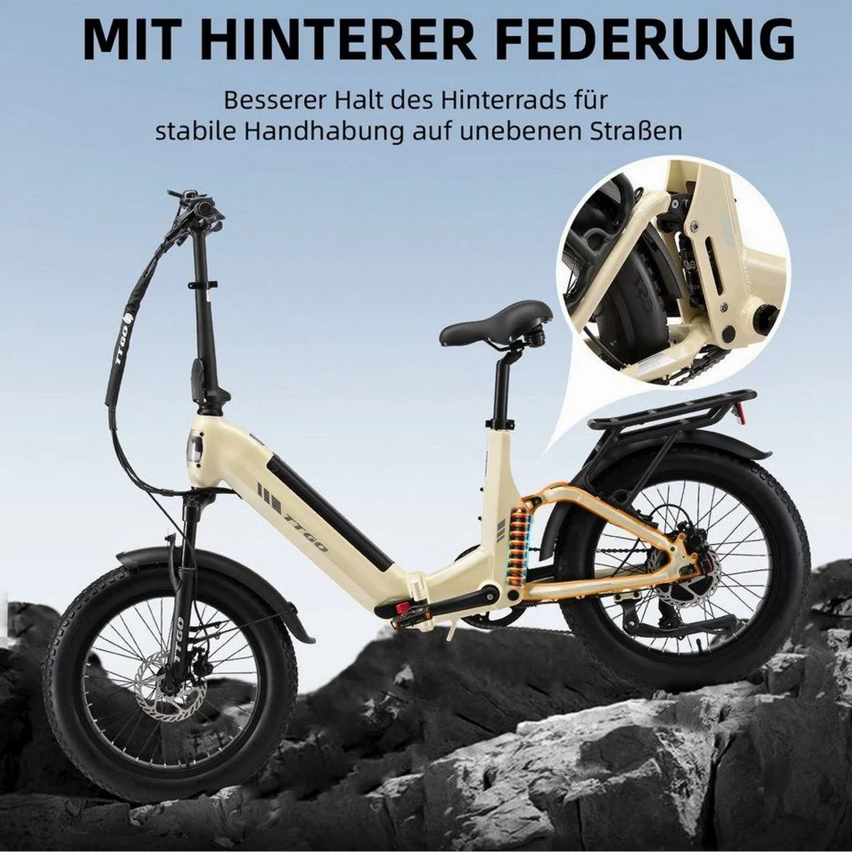 TTGO Klapprad E-Bike 20 Zoll, vollgefederter Rahmen, 70Nm Motor, 120km Reichweite 2