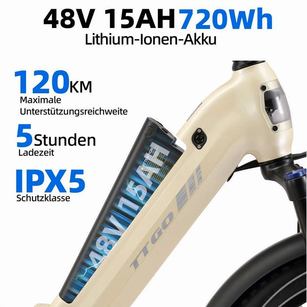 TTGO Klapprad E-Bike 20 Zoll, vollgefederter Rahmen, 70Nm Motor, 120km Reichweite 5