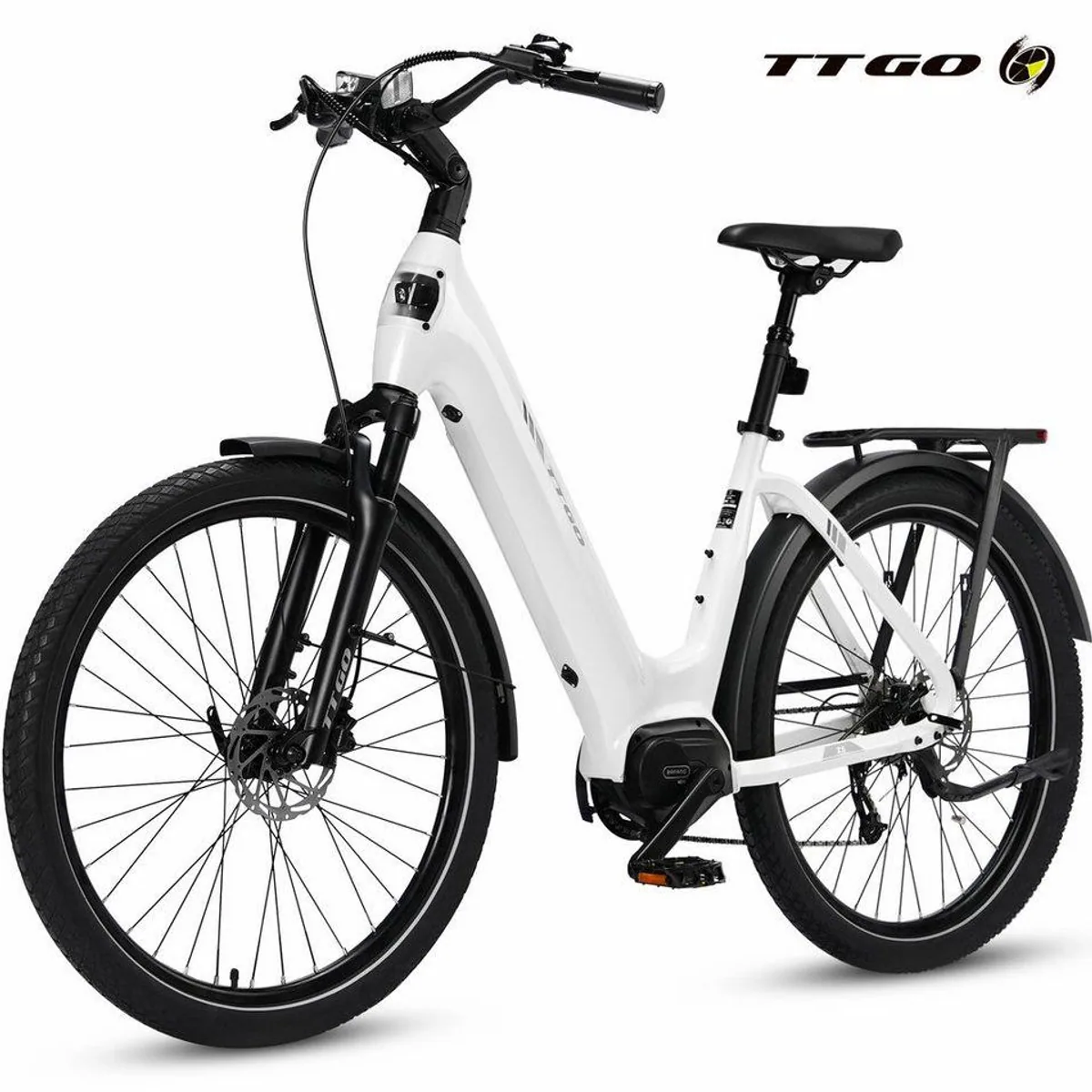 TTGO E-Bike Cityrad 28 Zoll, 75Nm Mittelmotor, 130km Reichweite, 9-Gang SHIMANO