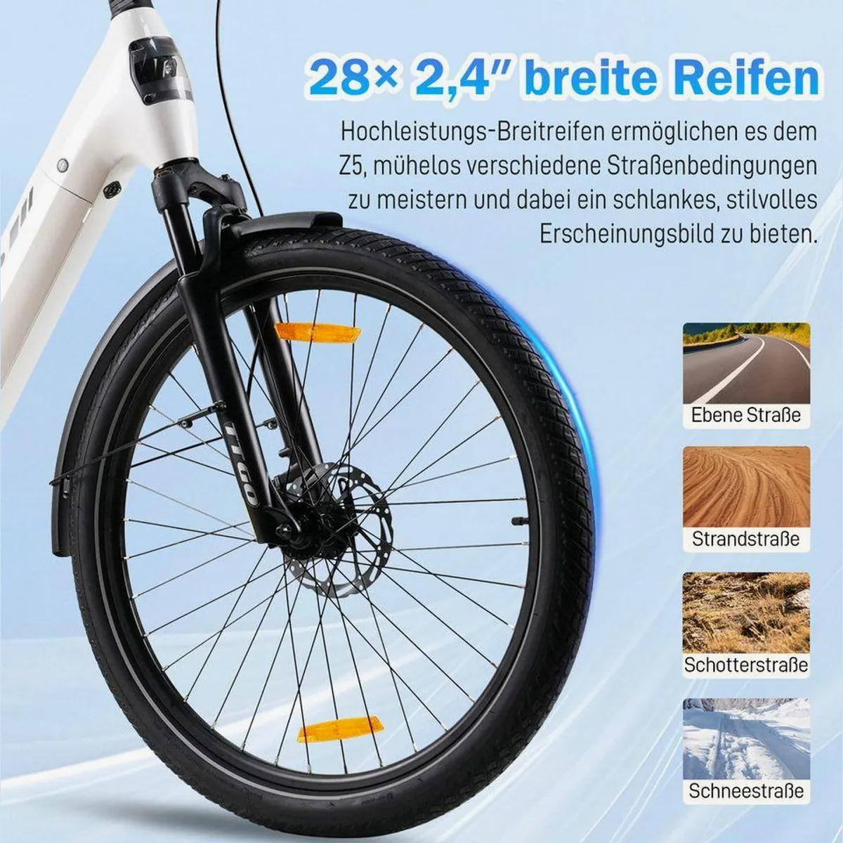 TTGO E-Bike Cityrad 28 Zoll, 75Nm Mittelmotor, 130km Reichweite, 9-Gang SHIMANO 3