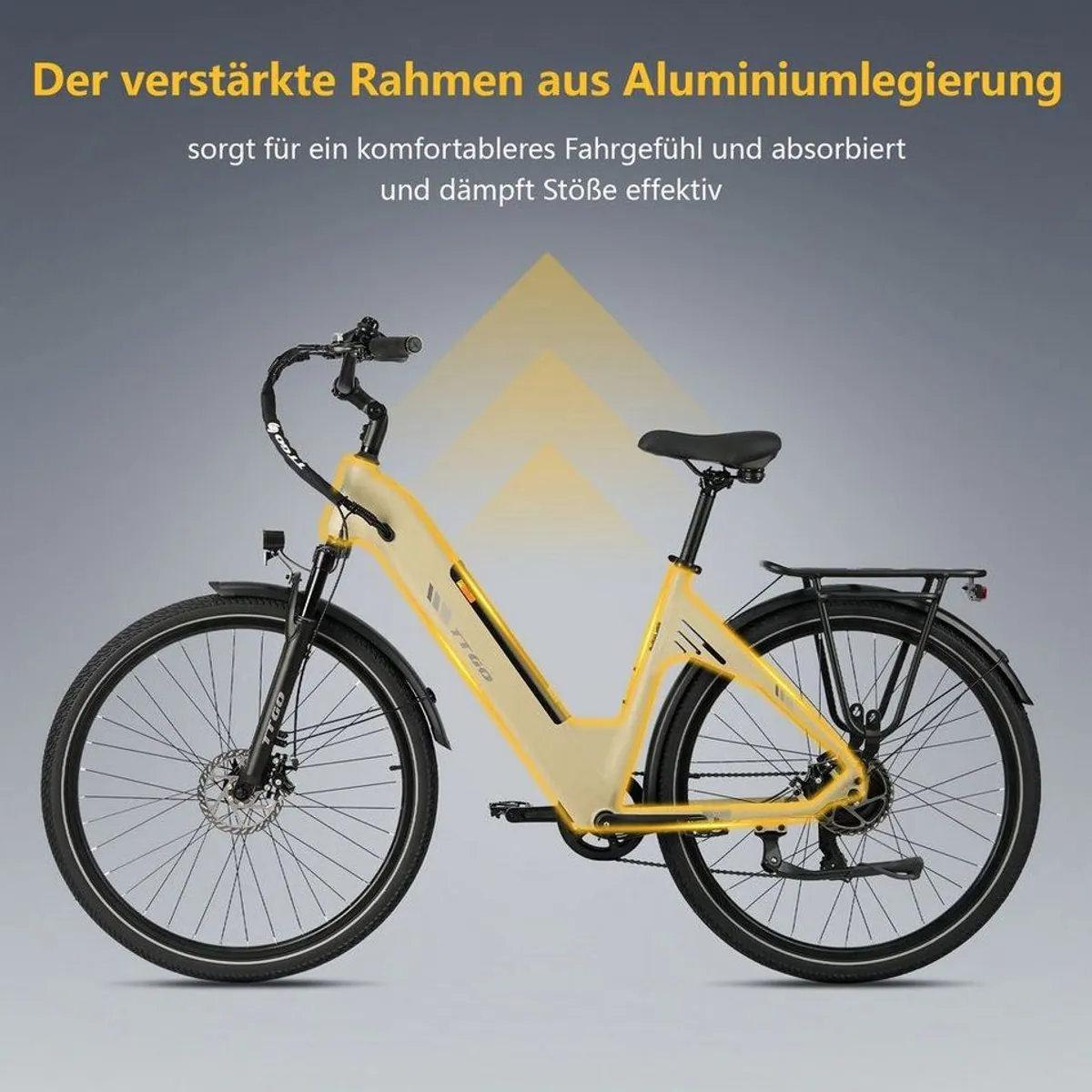 TTGO E-Bike Cityrad 28 Zoll, 120 km Reichweite, 7-Gang Shimano, leicht und robust 2