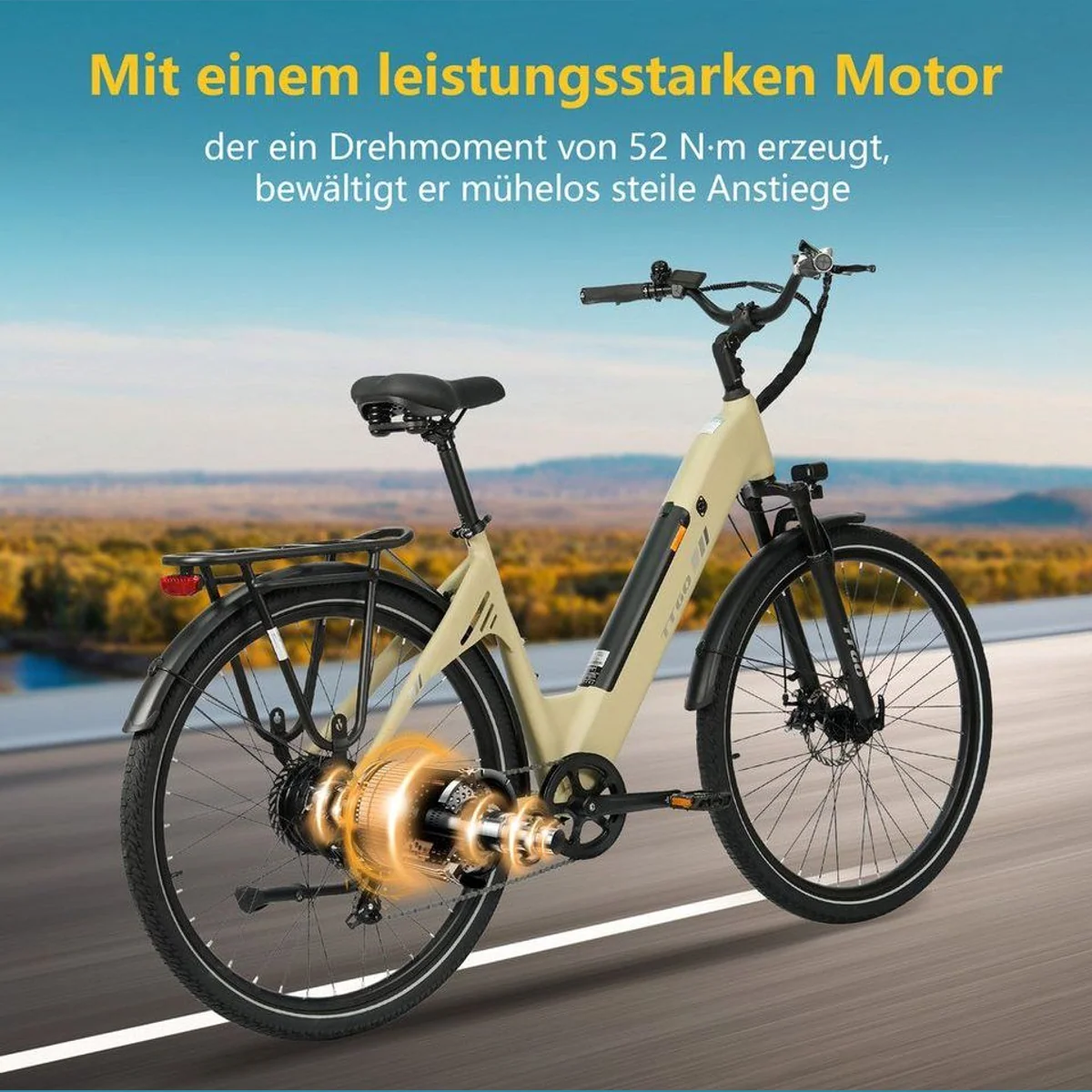 TTGO E-Bike Cityrad 28 Zoll, 120 km Reichweite, 7-Gang Shimano, leicht und robust 5
