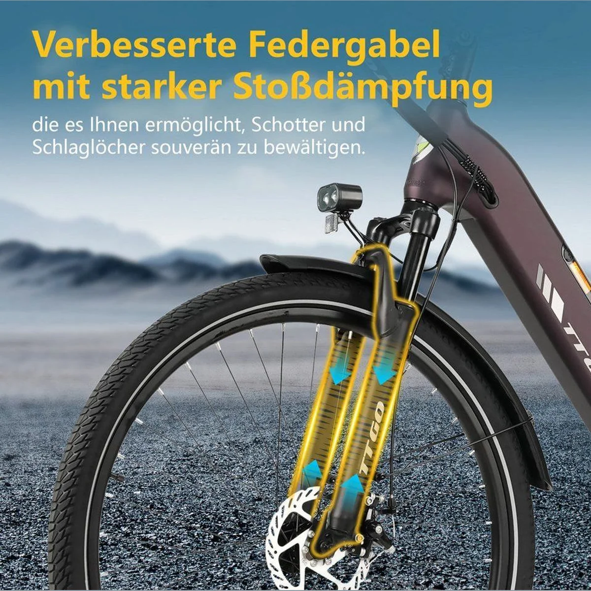 TTGO E-Bike Cityrad 28 Zoll, 120 km Reichweite, 7-Gang Shimano — leicht, robust, vielseitig 3