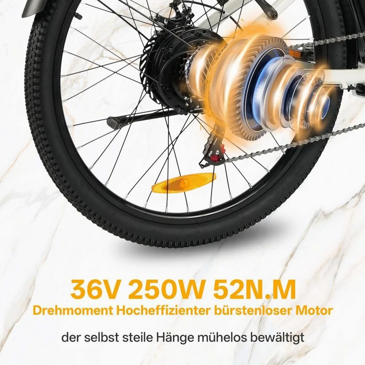TTGO E-Bike Cityrad 26 Zoll, 80-120 km Reichweite, 7 Gang SHIMANO, komfortabel und robust 3
