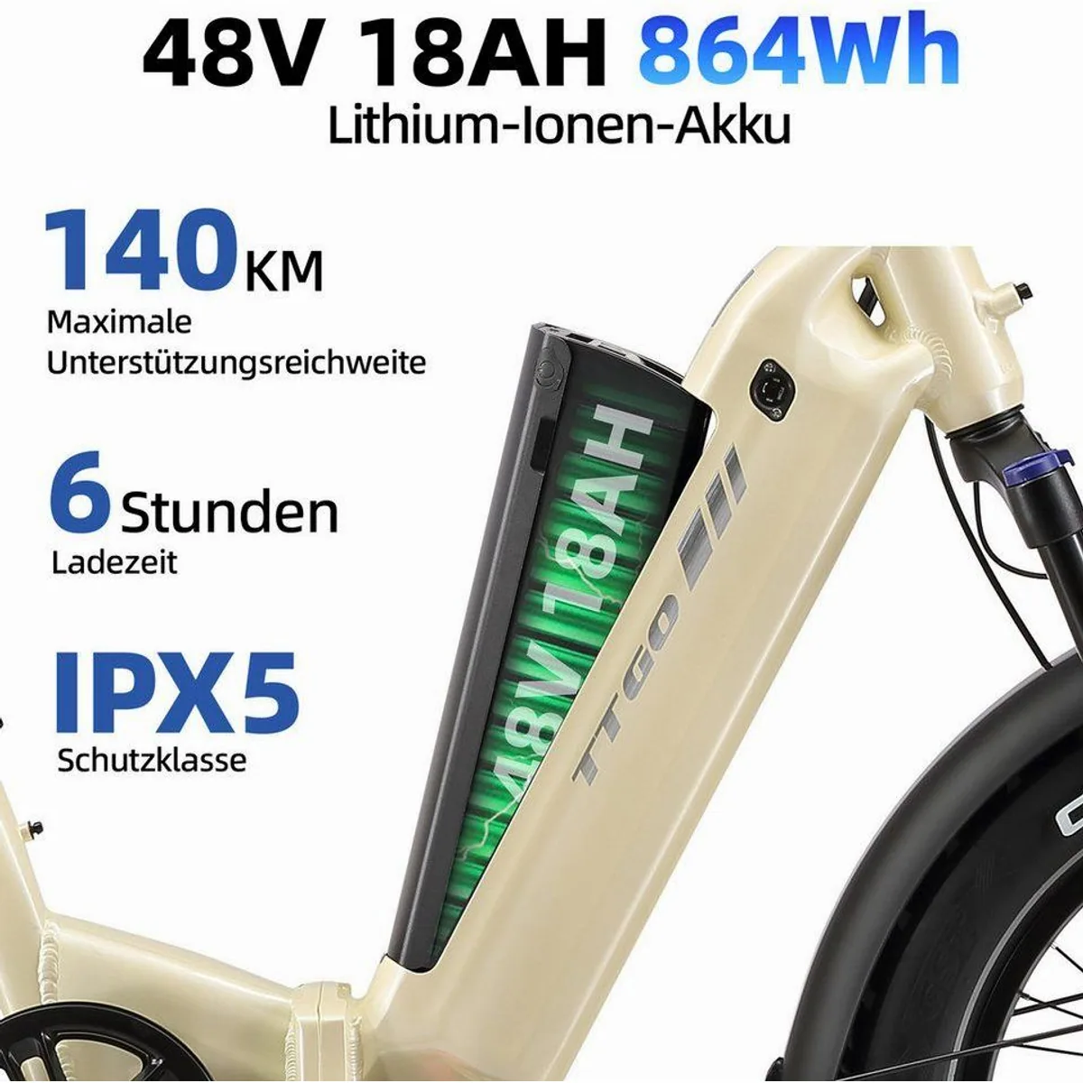 TTGO E-Bike Klapprad 20 Zoll, 70Nm Drehmoment, 140km Reichweite 4