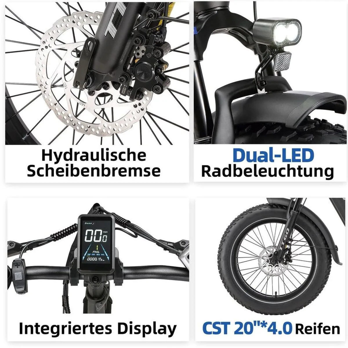 TTGO E-Bike Klapprad 20 Zoll, 70 Nm Drehmoment, 140 km Reichweite 5