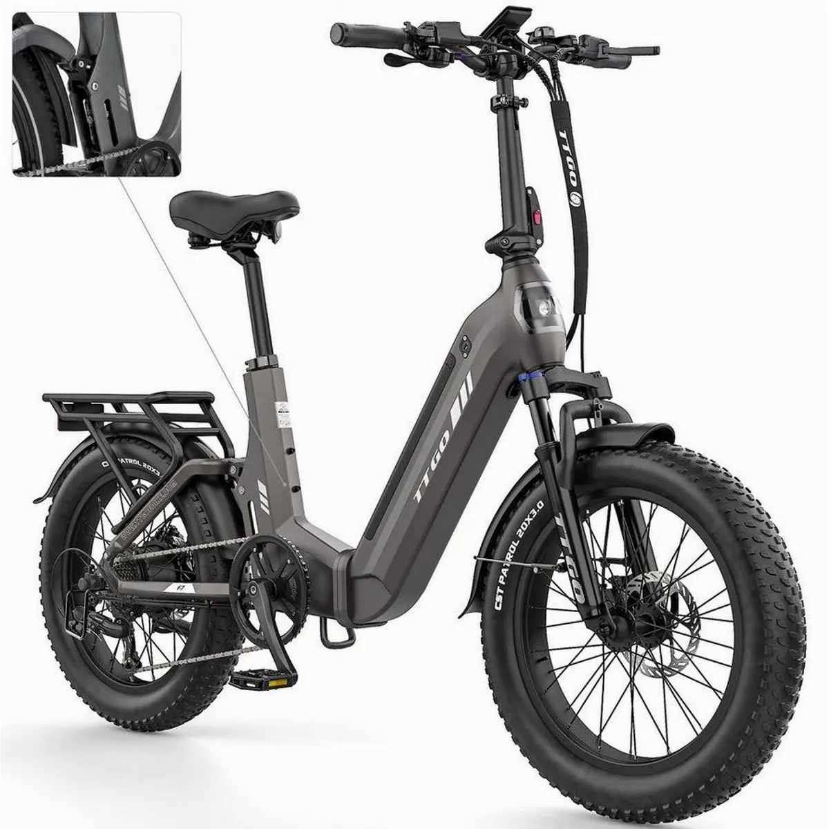 TTGO E-Bike Klapprad 20 Zoll, Vollfederung, 70Nm Drehmoment, 720Wh Akku