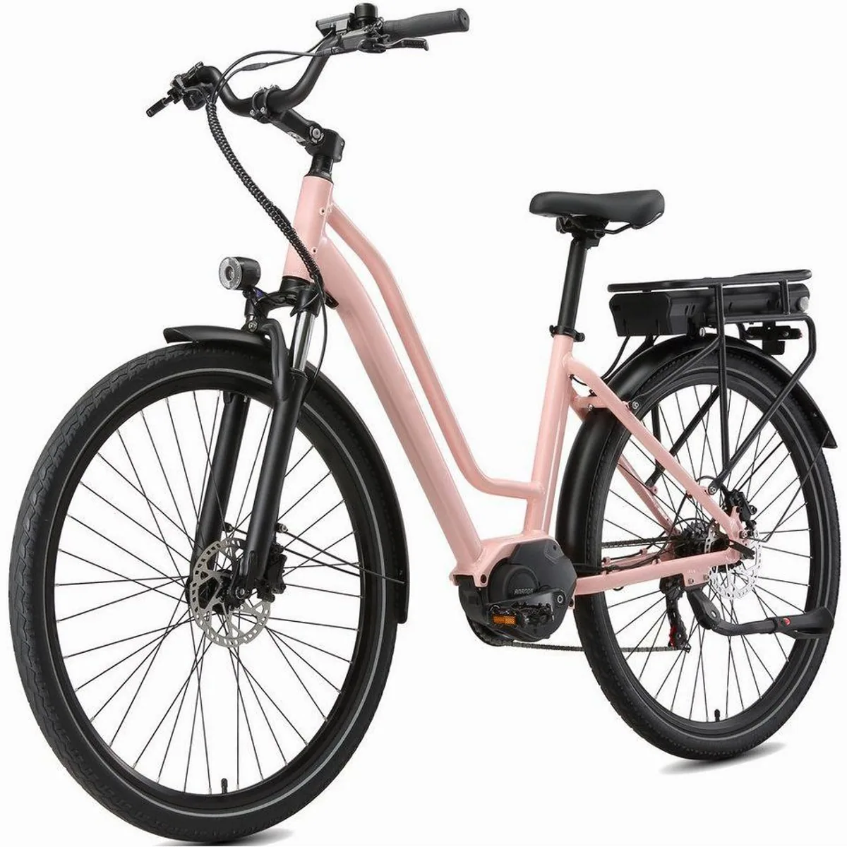 Vankel E-Bike Cityrad, 460,8Wh Akku, Shimano 7-Gang, Lockout-Federgabel