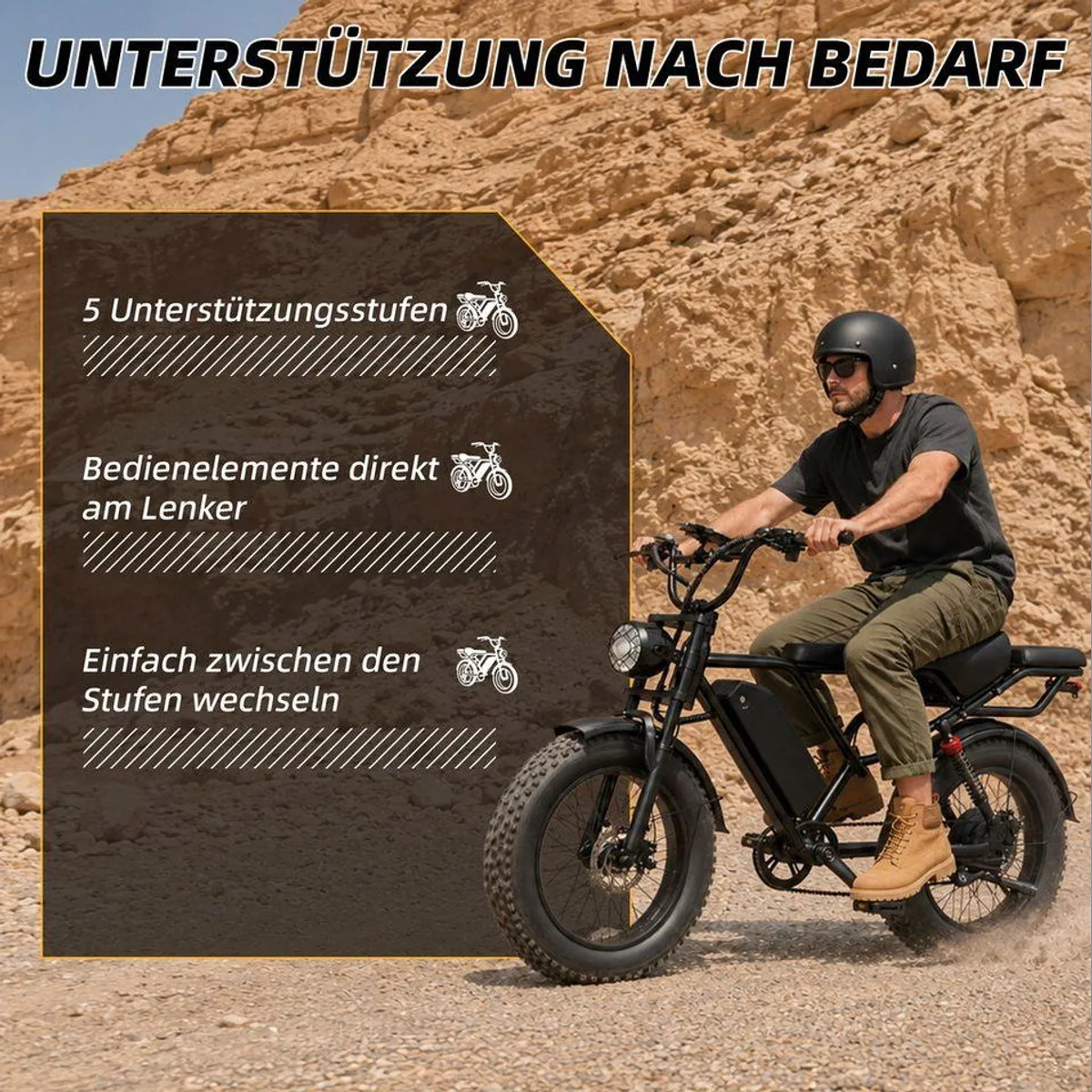 Vankel bk20 E-Fatbike, 250W Motor, 960 Wh Akku, Vollfederung 5